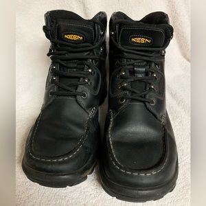 Keen waterproof hiking boots.